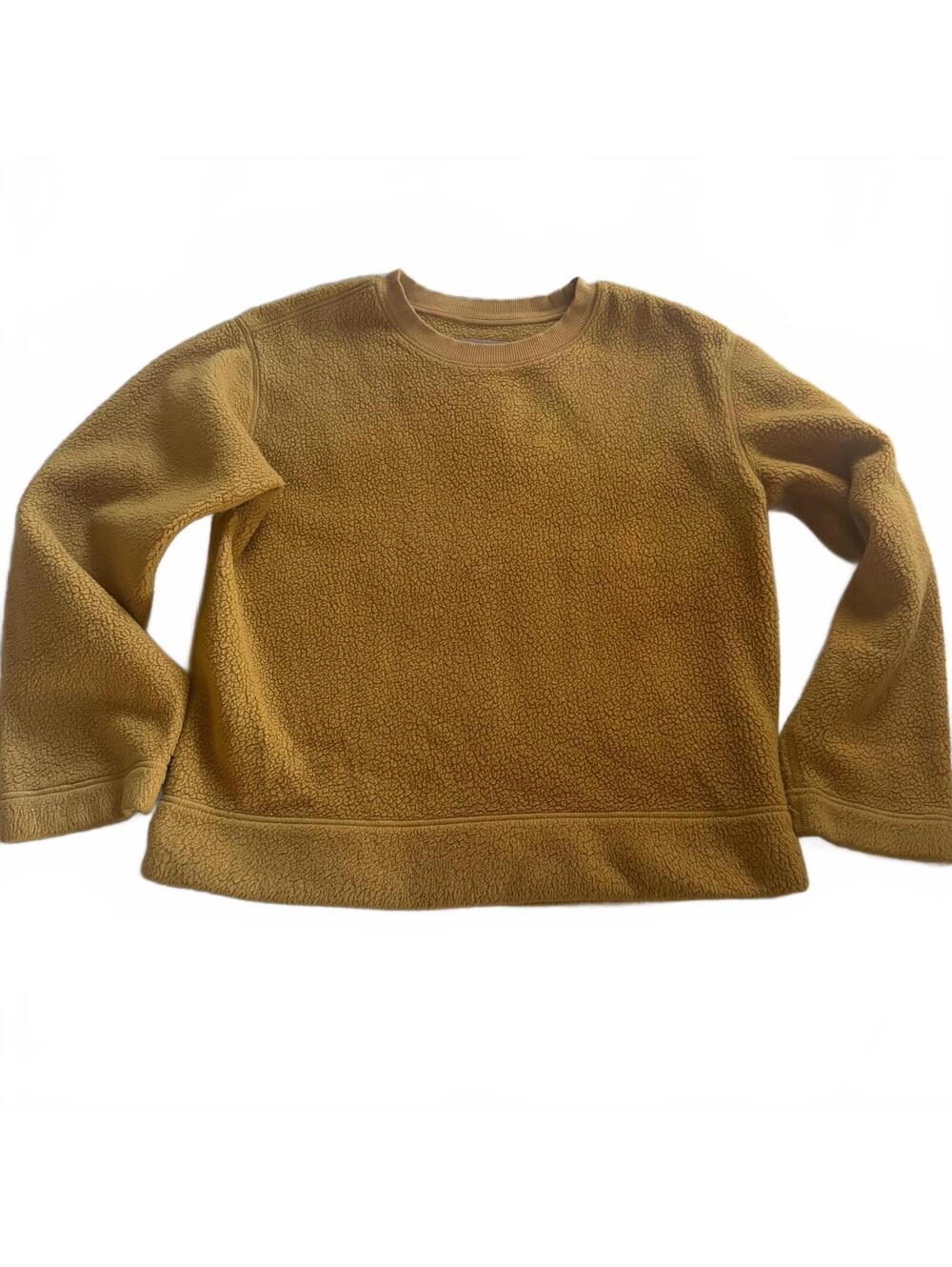 Everlane Renew Plush Fleece Pullover Sweatshirt Mustard Size S